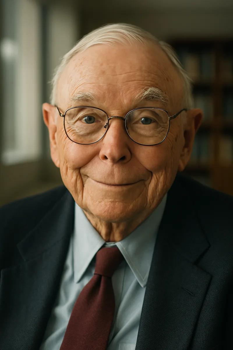 Portrait of Charlie Munger, famous for their inspirational quotes and wisdom