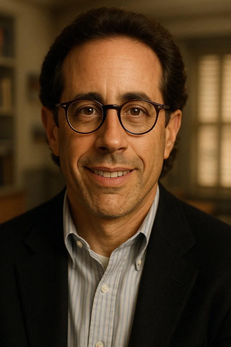 Portrait of Jerry Seinfeld, famous for their inspirational quotes and wisdom