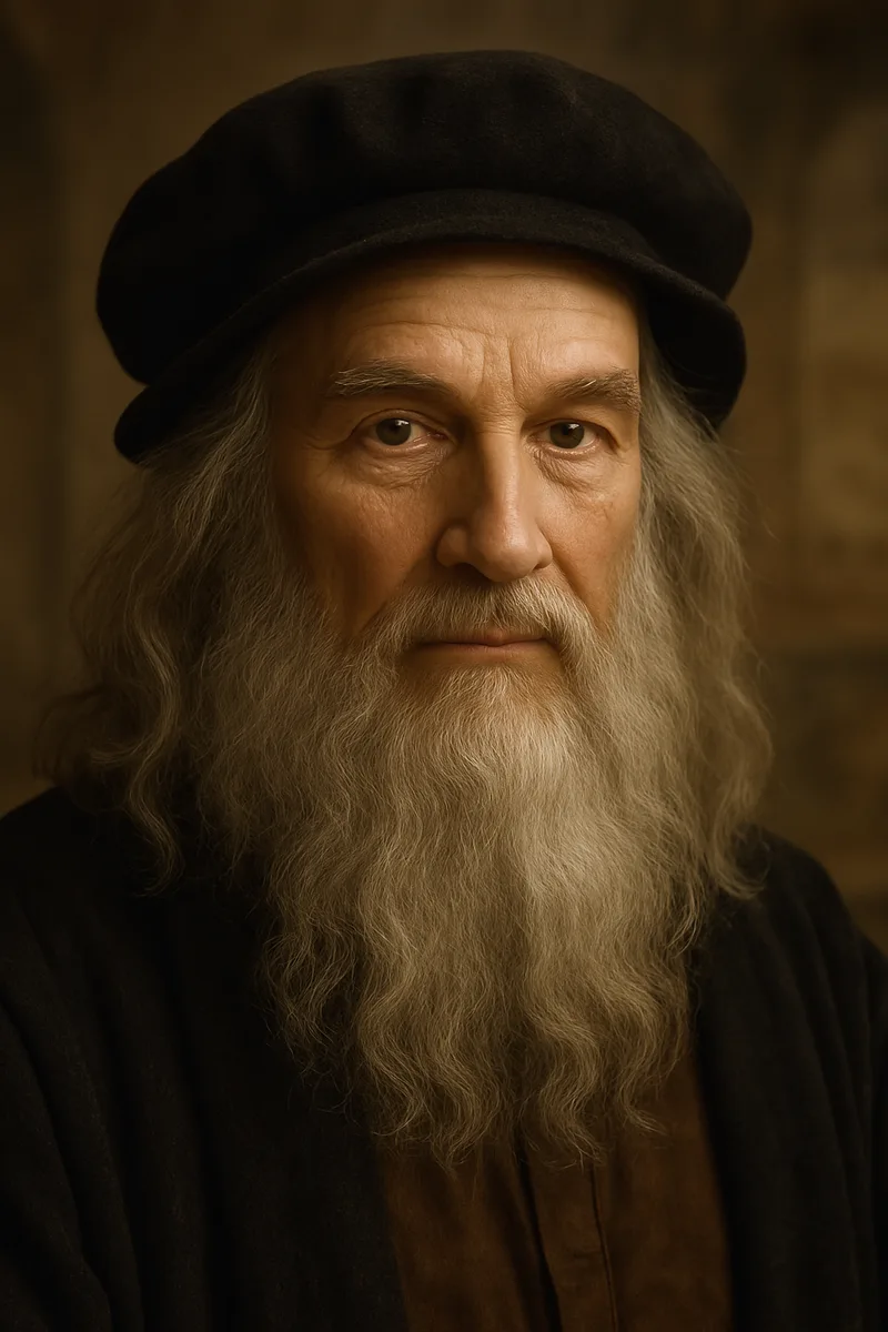 Portrait of Leonardo da Vinci, famous for their inspirational quotes and wisdom
