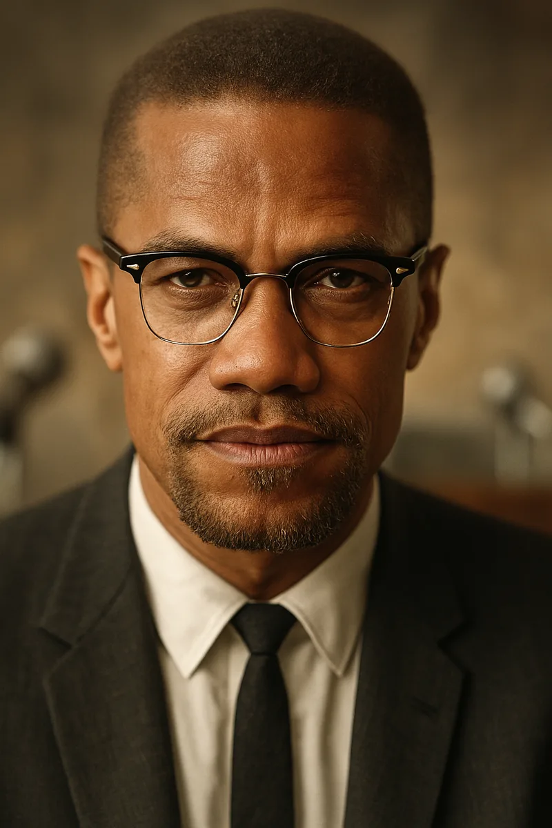 Portrait of Malcolm X, famous for their inspirational quotes and wisdom