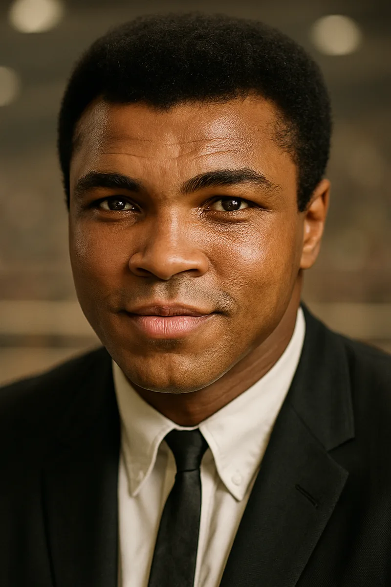 Portrait of Muhammad Ali, famous for their inspirational quotes and wisdom