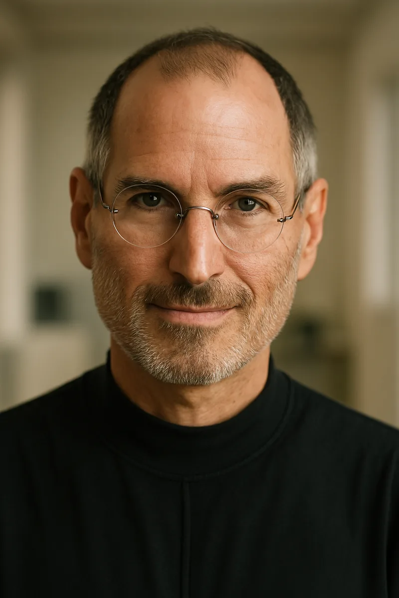 Portrait of Steve Jobs, famous for their inspirational quotes and wisdom